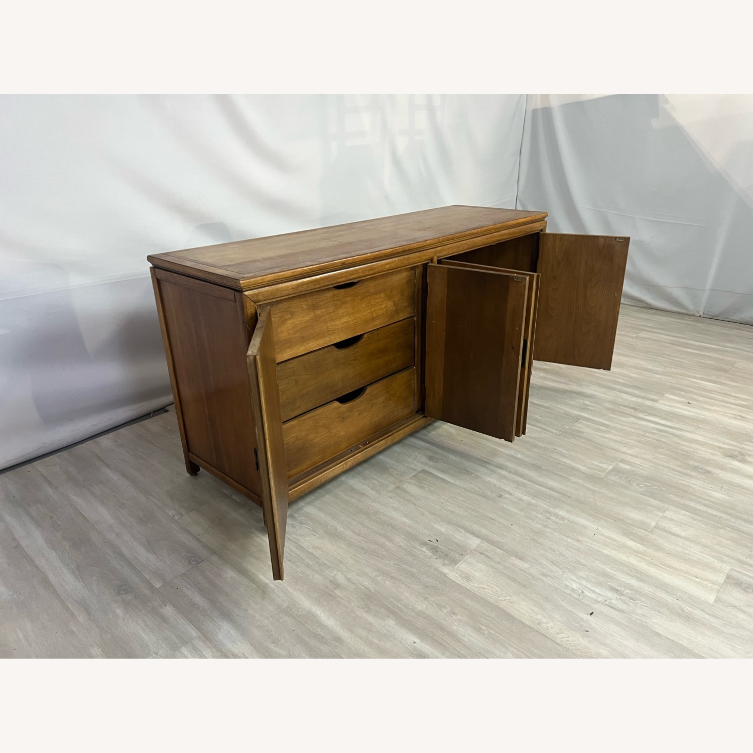 Diamond Parquet Hollywood Regency Credenza - image-5