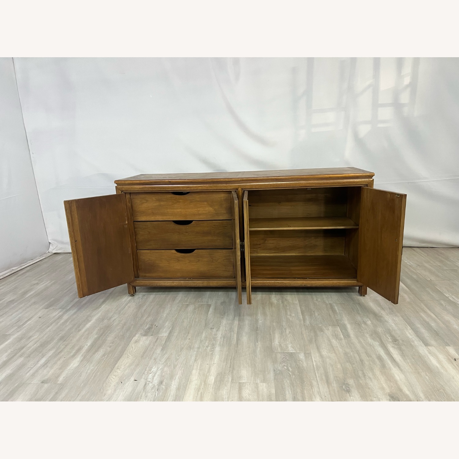 Diamond Parquet Hollywood Regency Credenza - image-3