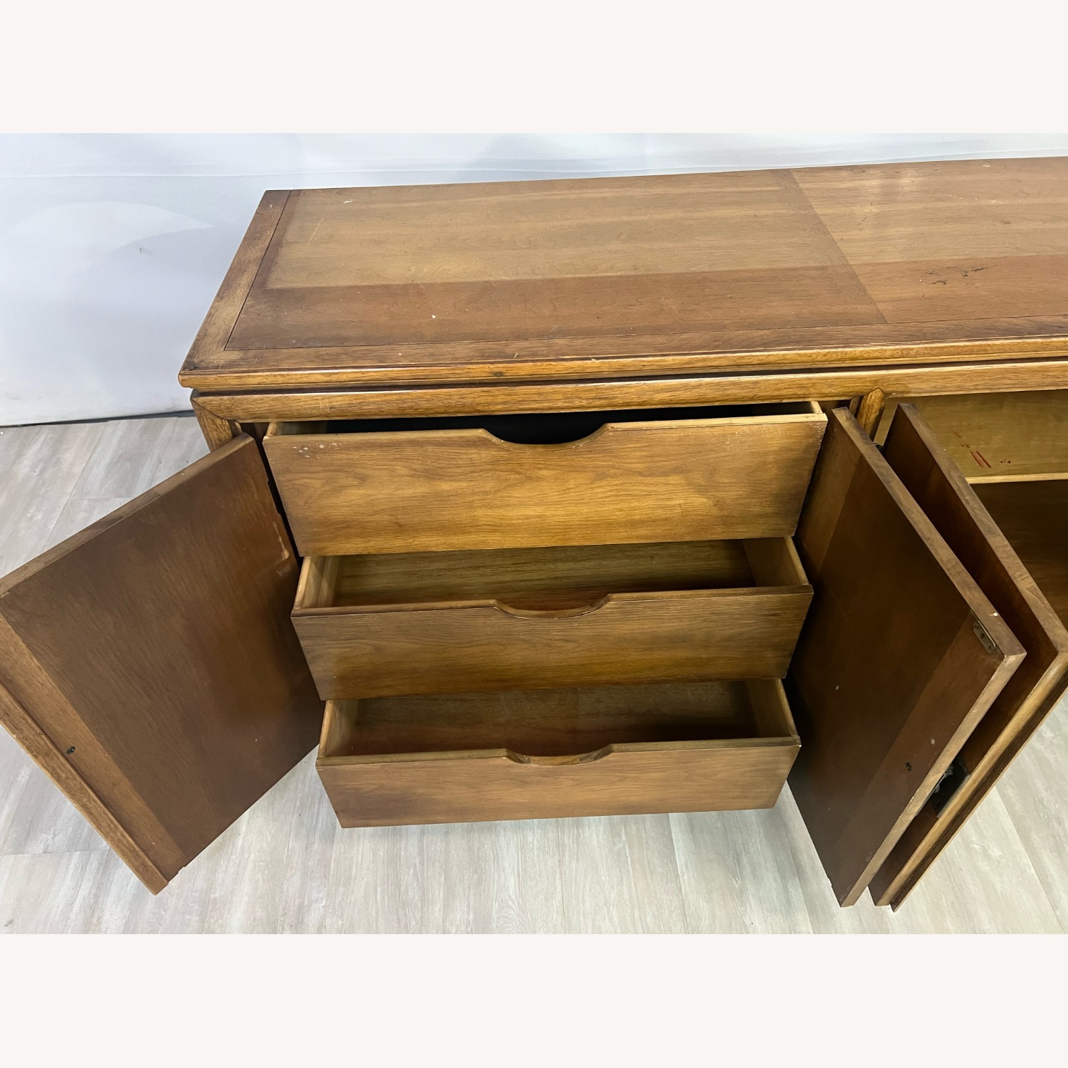 Diamond Parquet Hollywood Regency Credenza - image-6