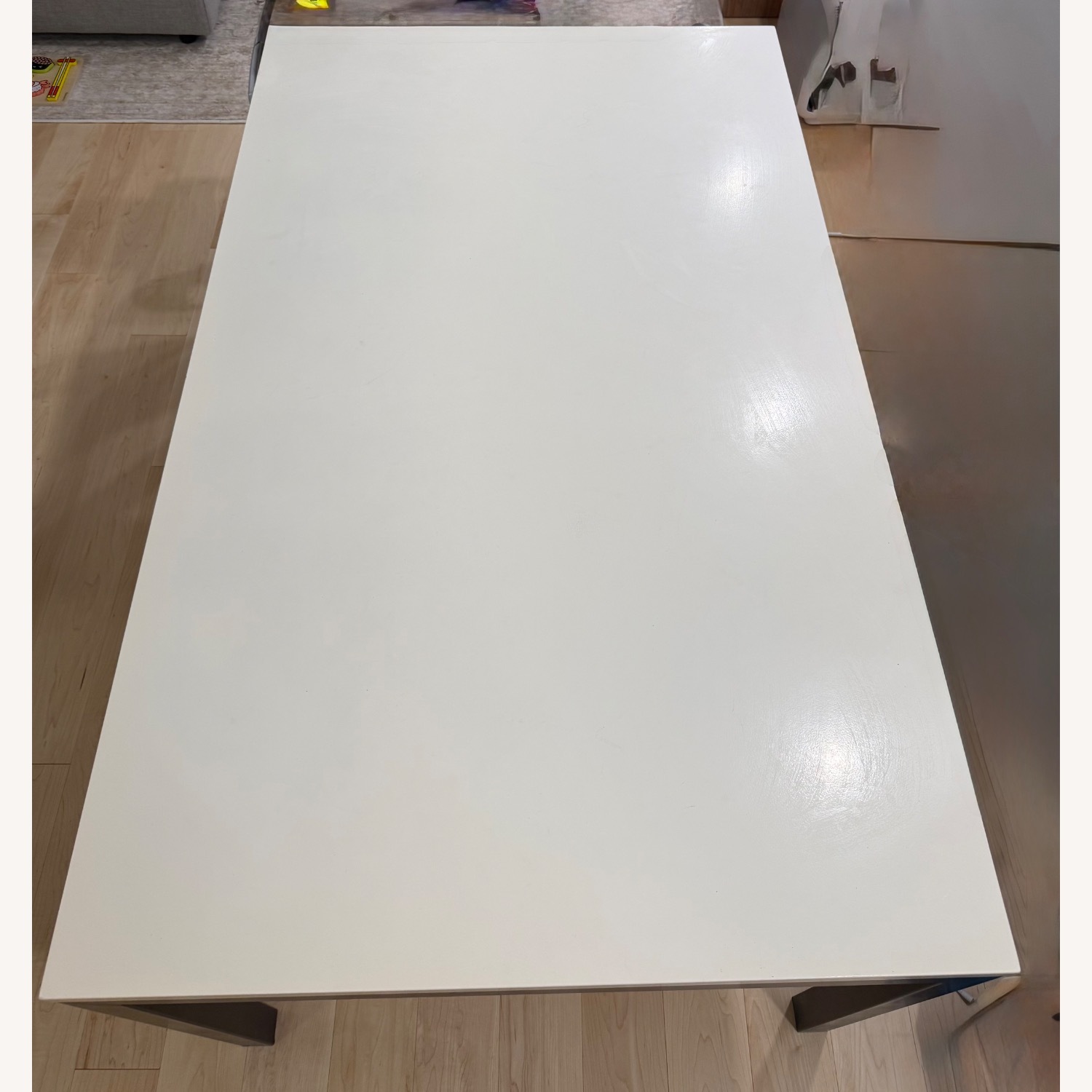 Crate & Barrel Parsons White Wood Dining Table - image-1