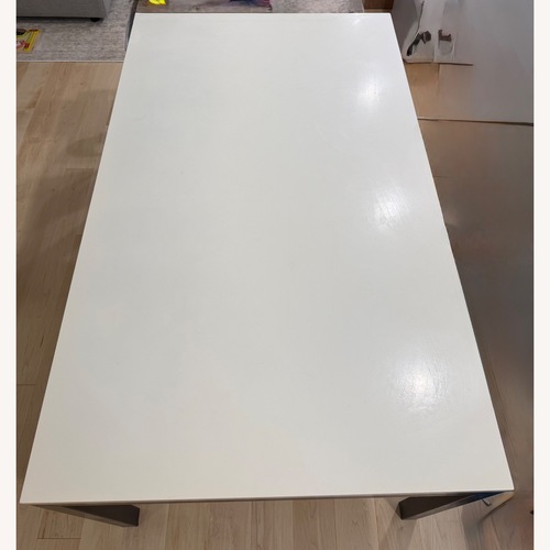 Used Crate & Barrel Parsons White Wood Dining Table for sale on AptDeco