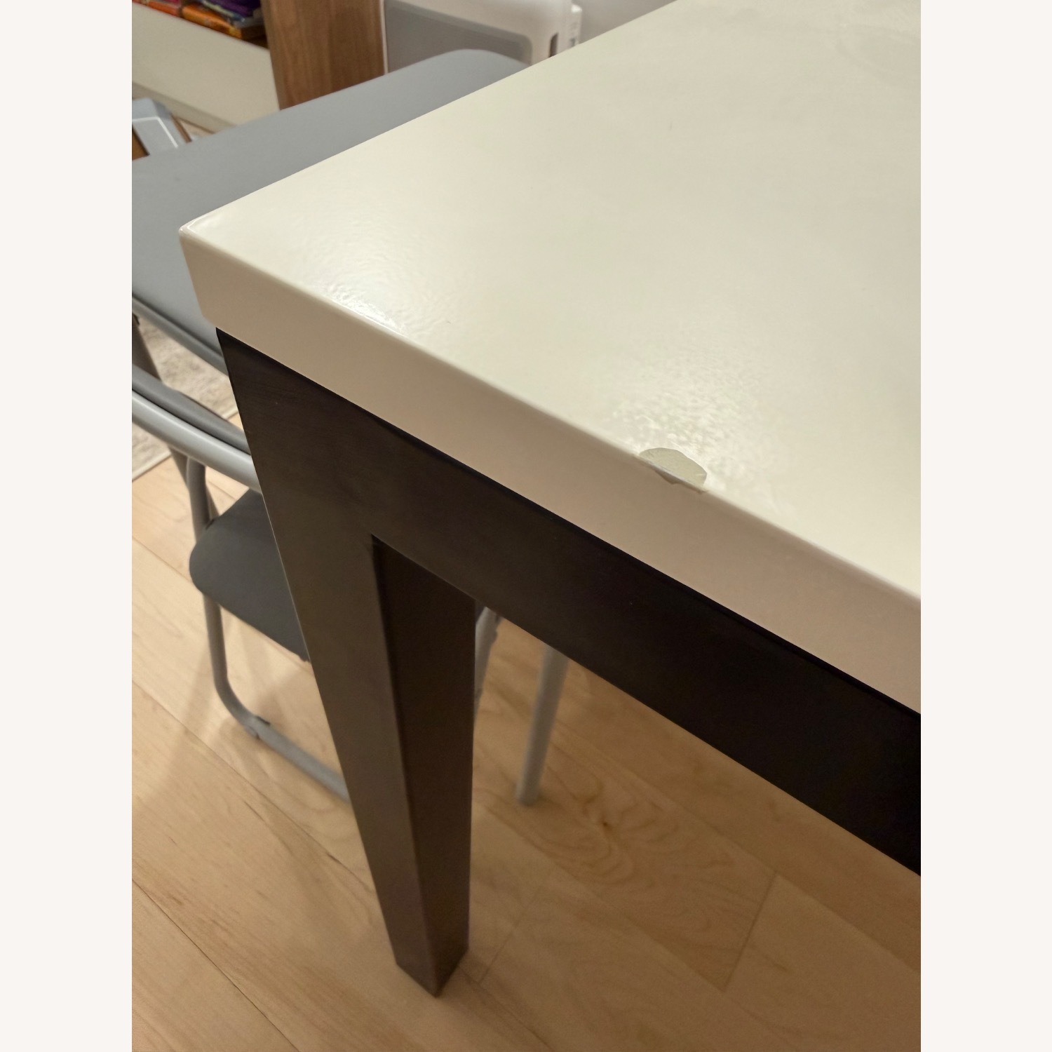 Crate & Barrel Parsons White Wood Dining Table - image-4