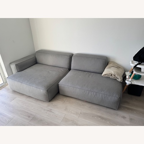 Used Article Solae Light Gray Fabric 2 Piece Sectional for sale on AptDeco