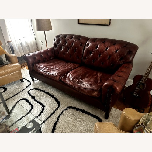 Used Baker Furniture Dark Brown Leather 2 Seater Sofa for sale on AptDeco