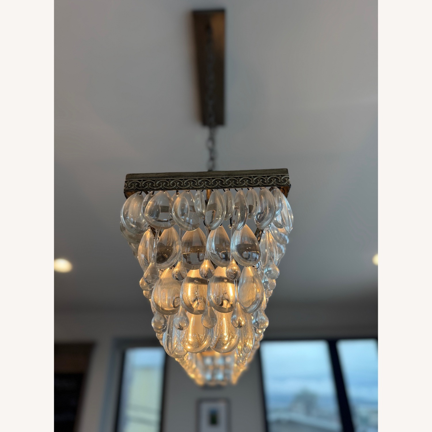 Pottery Barn Clarisa Glass Rectangular Chandelier - image-3