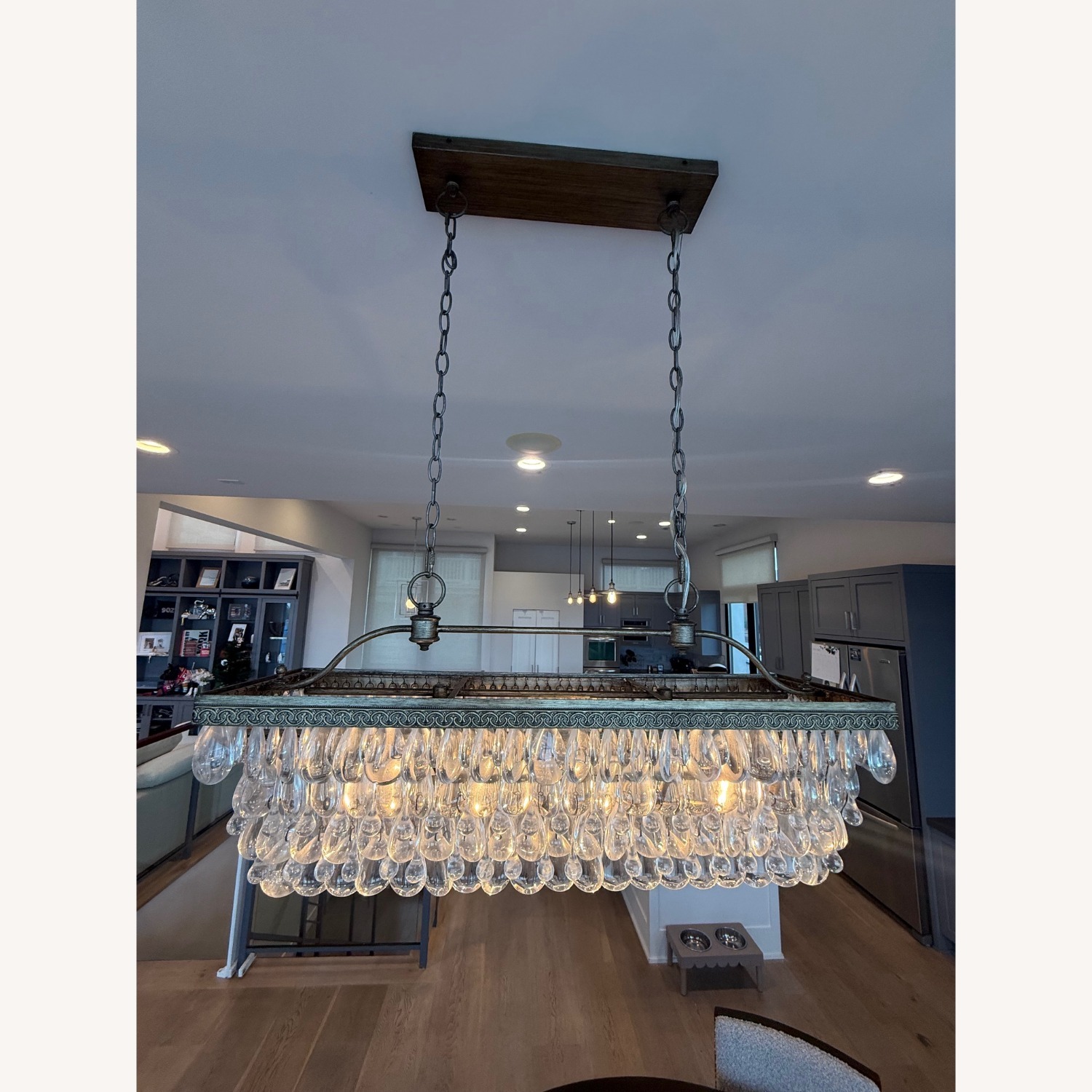 Pottery Barn Clarisa Glass Rectangular Chandelier - image-2
