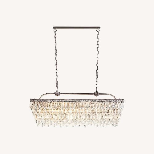 Used Pottery Barn Clarisa Glass Rectangular Chandelier for sale on AptDeco