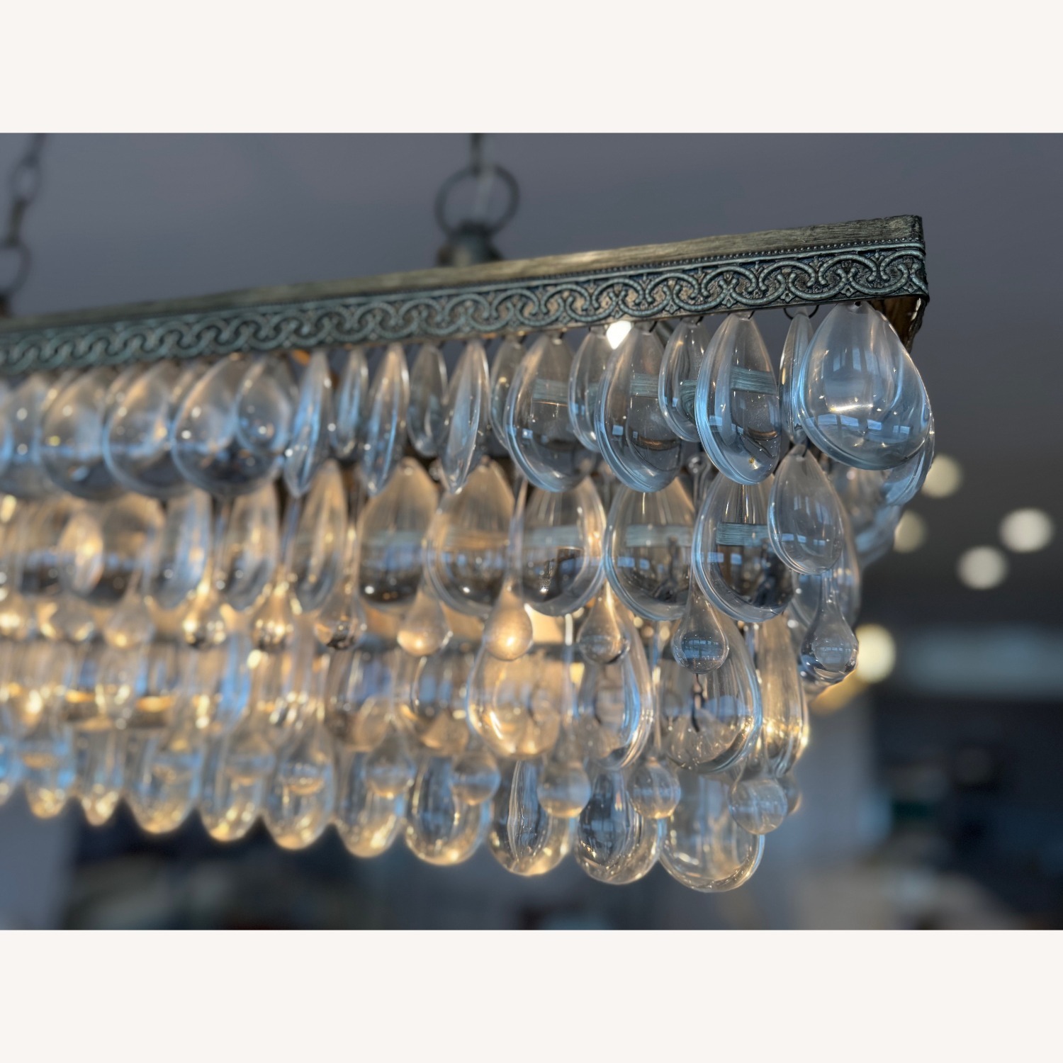 Pottery Barn Clarisa Glass Rectangular Chandelier - image-6