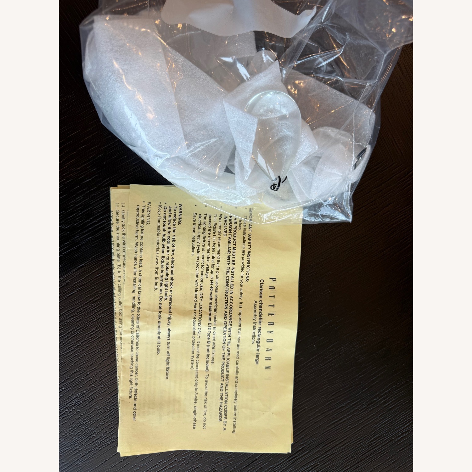 Pottery Barn Clarisa Glass Rectangular Chandelier - image-4