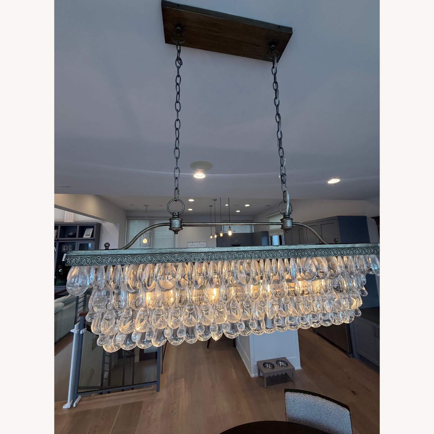 Pottery Barn Clarisa Glass Rectangular Chandelier - image-5
