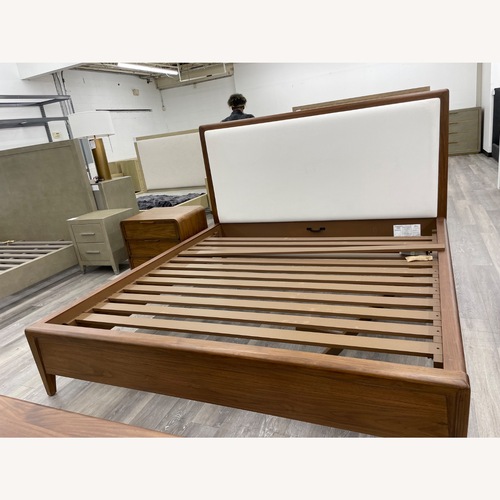 Used Restoration Hardware Gael White Fabric King Bed for sale on AptDeco