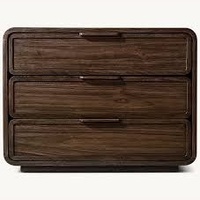 Restoration Hardware Santiago Dark Brown Wood Nightstand