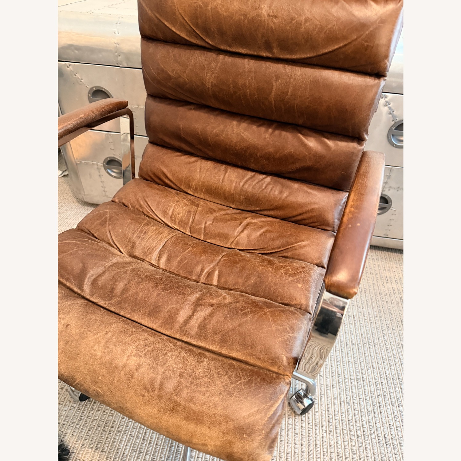 Restoration Hardware Oviedo Leather Desk Chair - image-3