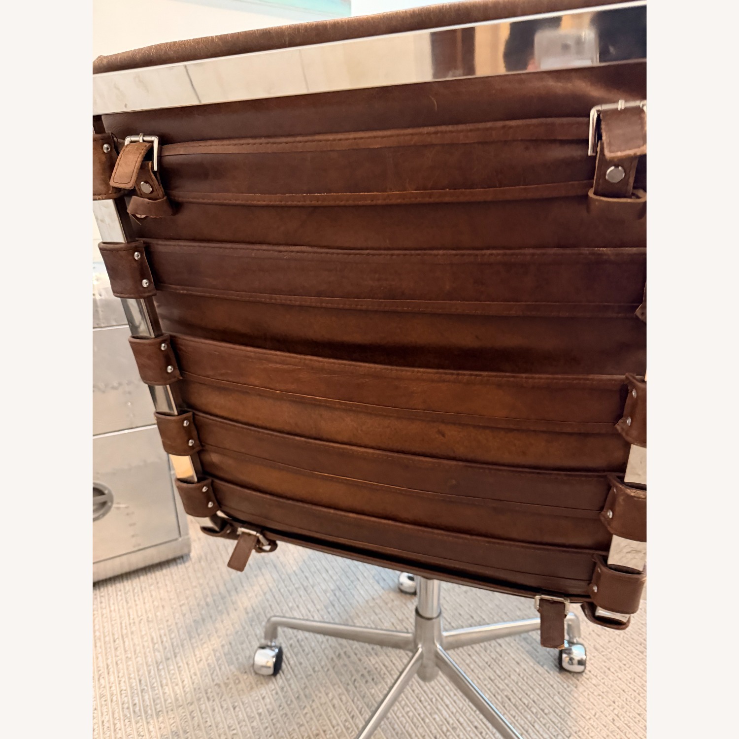 Restoration Hardware Oviedo Leather Desk Chair - image-2