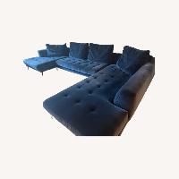 Roche Bobois Blue Velvet 3+ Piece Sectional