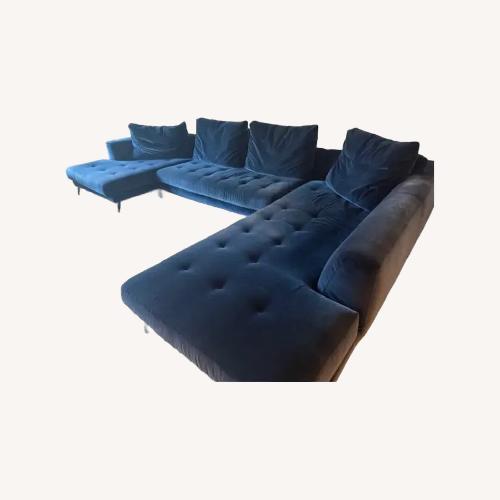 Used Roche Bobois Blue Velvet 3+ Piece Sectional for sale on AptDeco