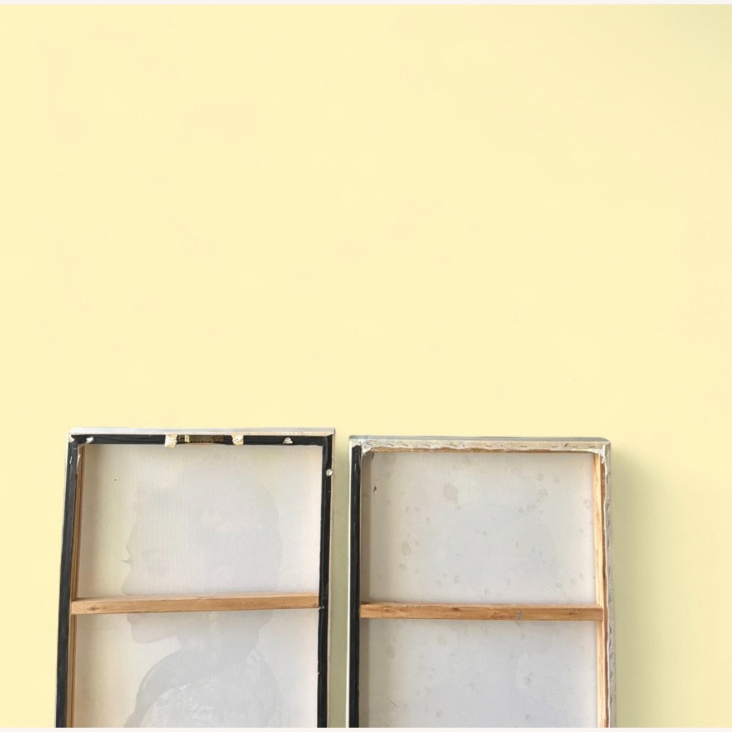 Set of 2 Floral Portrait Women Canvas Paintings - image-3