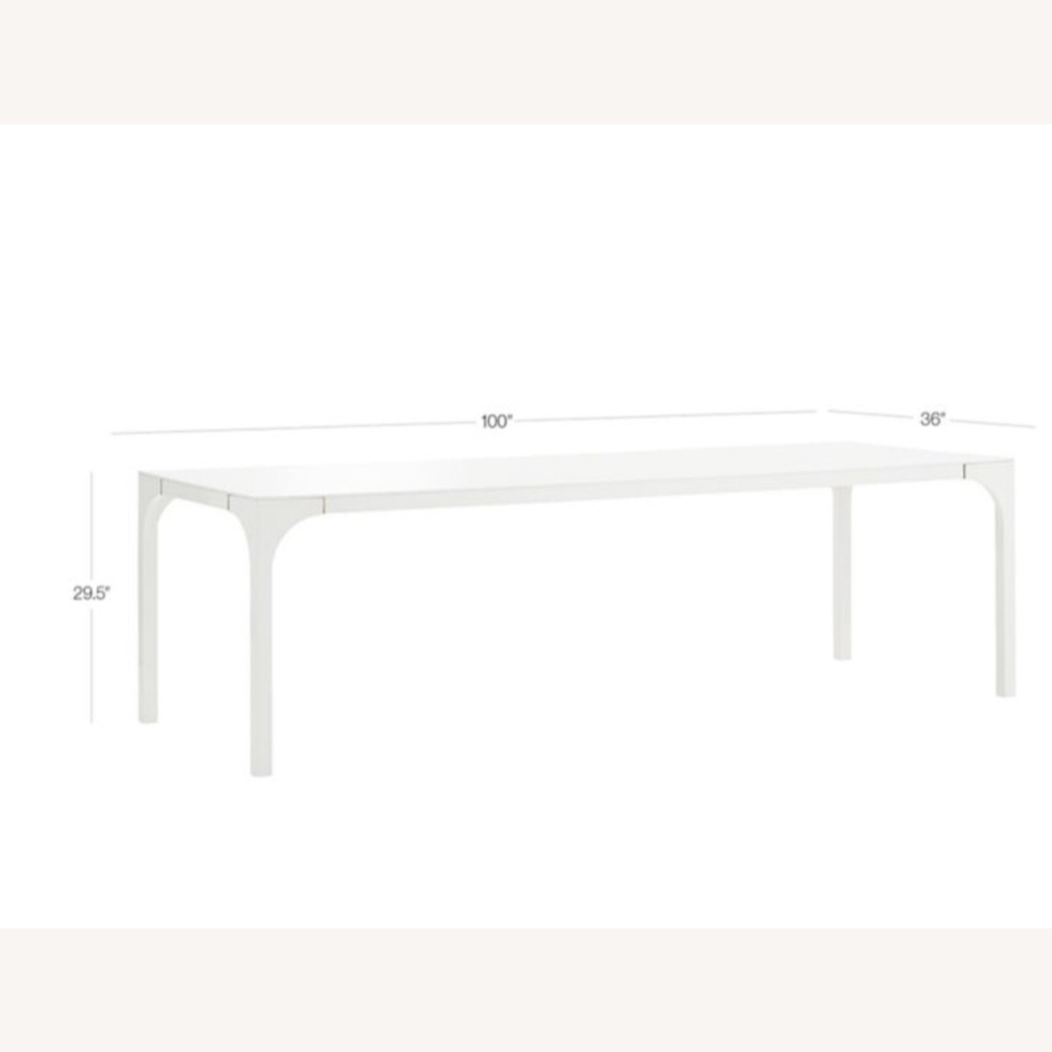 CB2 Aqua Virgo 100" Rectangular White Dining Table - image-1