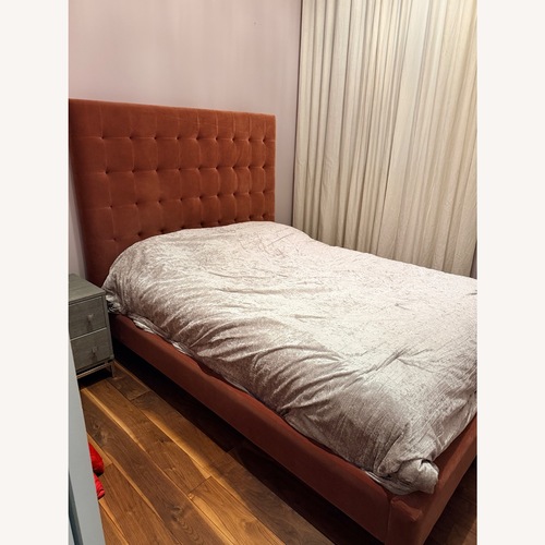 Used Safavieh Red Fabric Queen Bed for sale on AptDeco