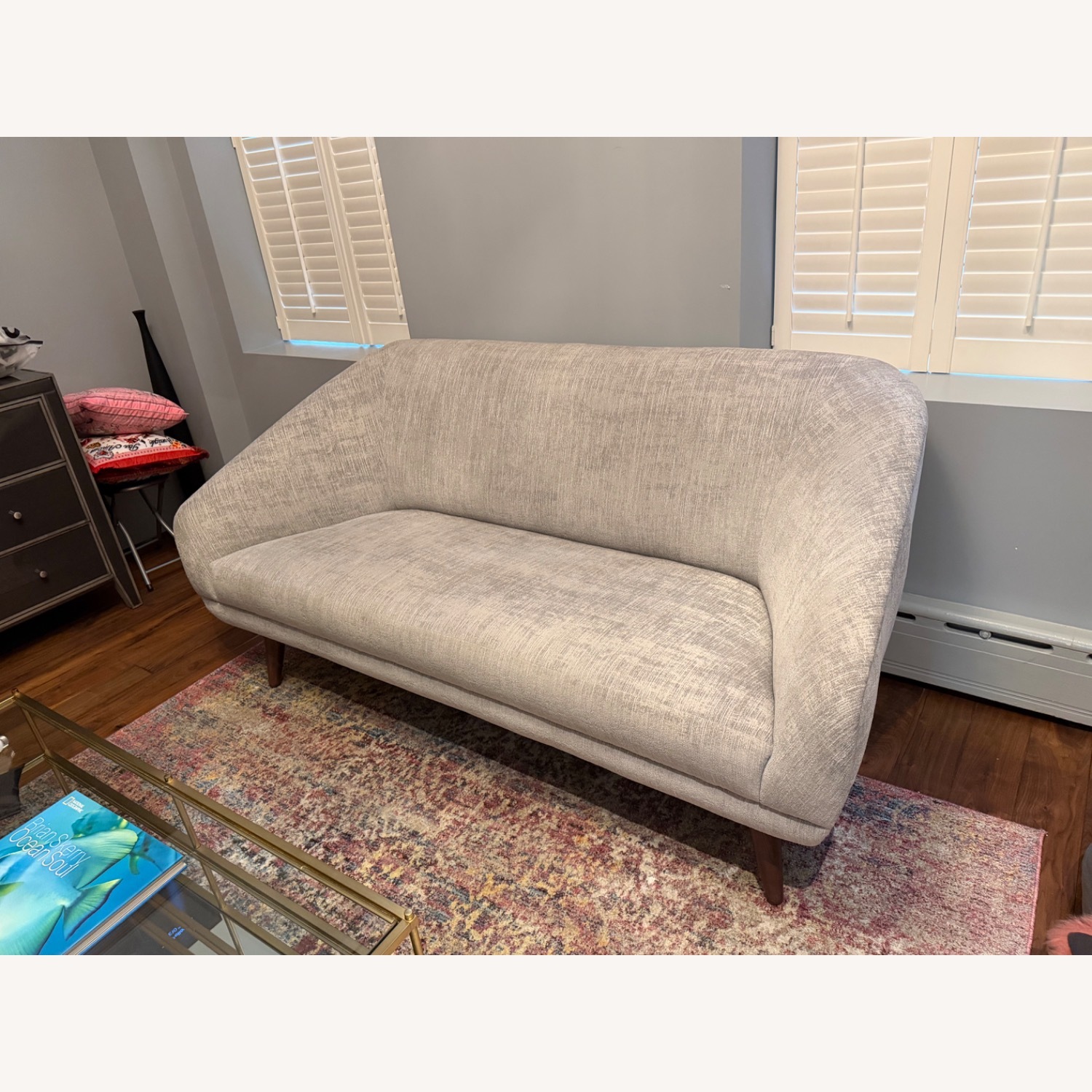 Weiman Brand Light Gray Fabric 2 Seater Sofa - image-1