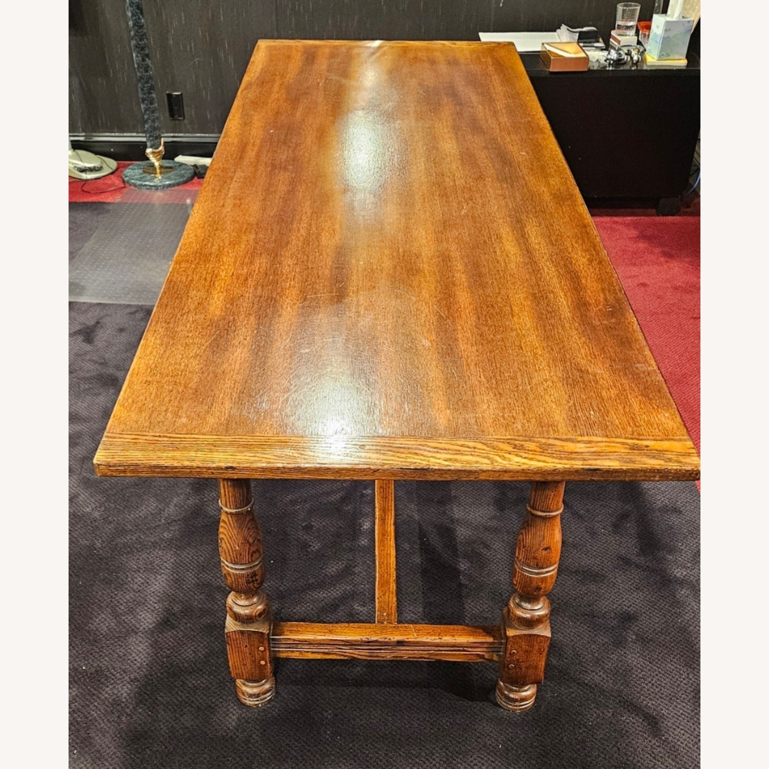 John Widdicomb Wood Trestle Dining Table - image-1