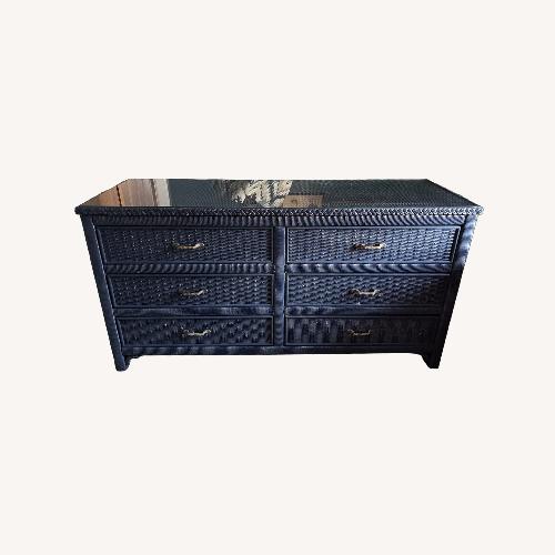 Used Vintage/Antique Blue Wicker Dresser for sale on AptDeco