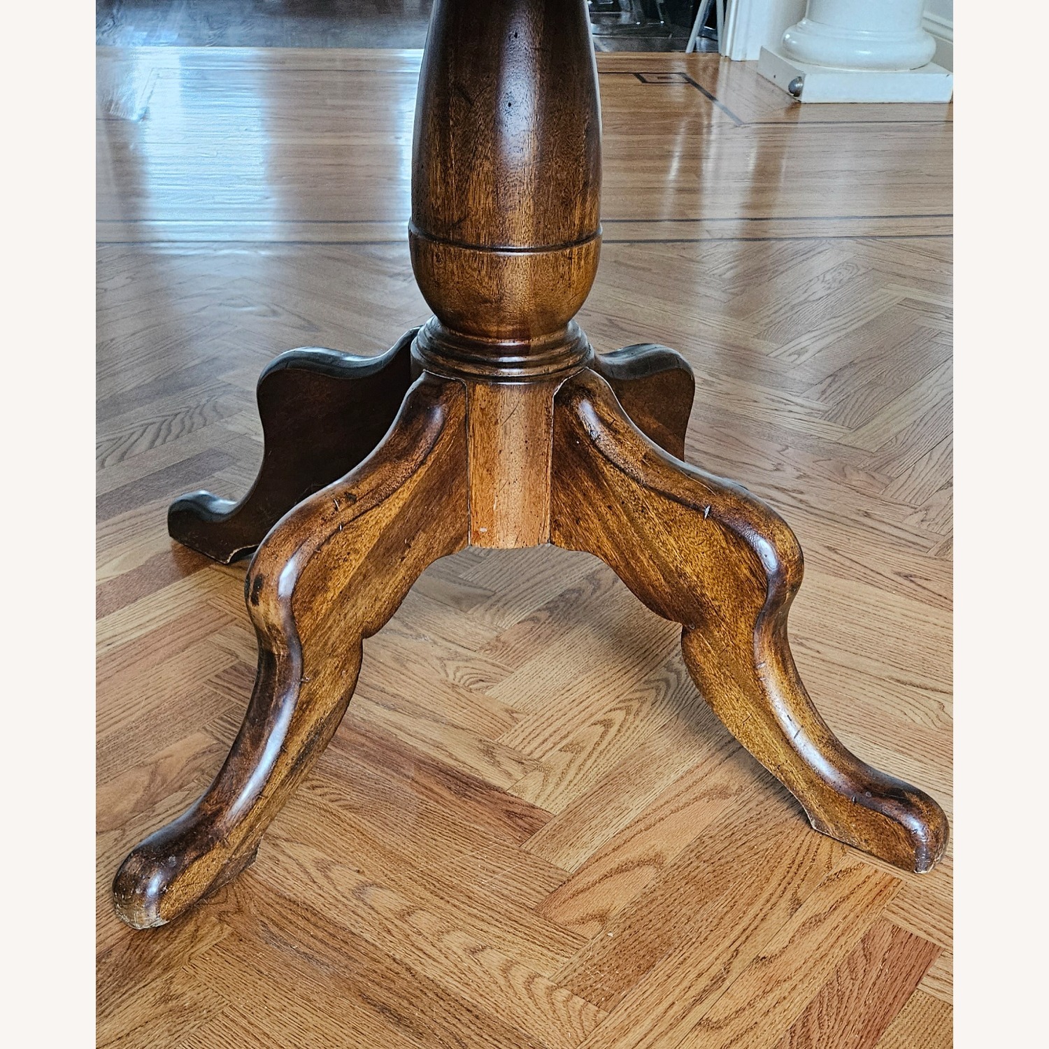 Round to Oval Walnut Extendable Dining Table - image-6