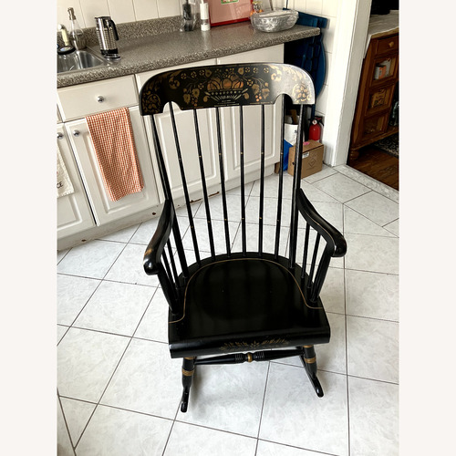 Used Nichols & Stone Black Wood Rocking Chair for sale on AptDeco