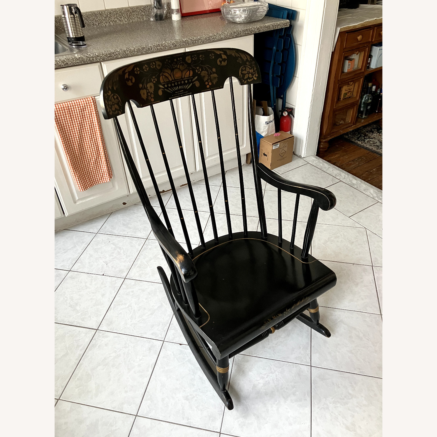Nichols & Stone Black Wood Rocking Chair - image-2