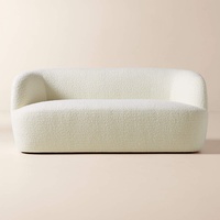 CB2 Goop White Fabric Loveseat