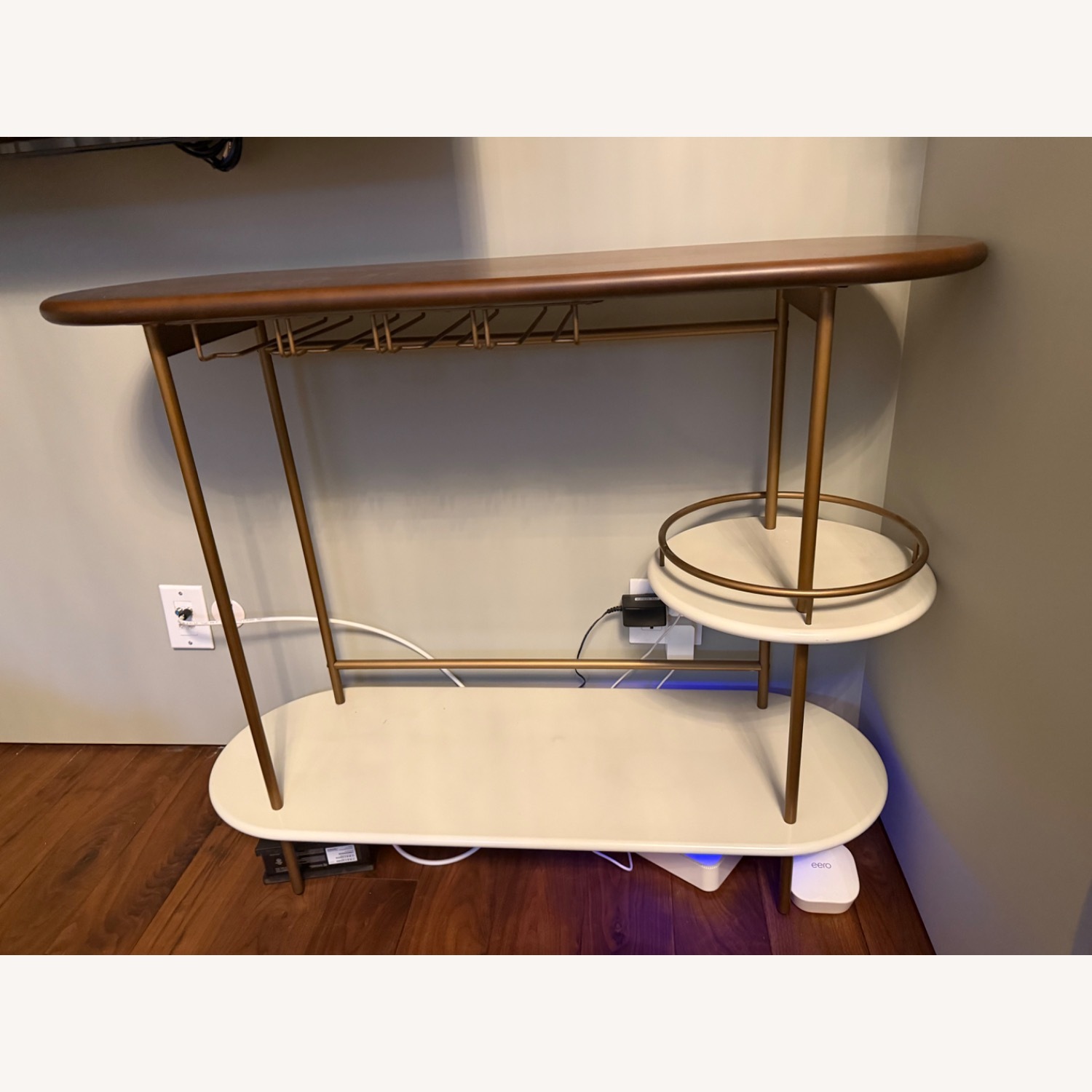 West Elm White Bar Cart - image-1