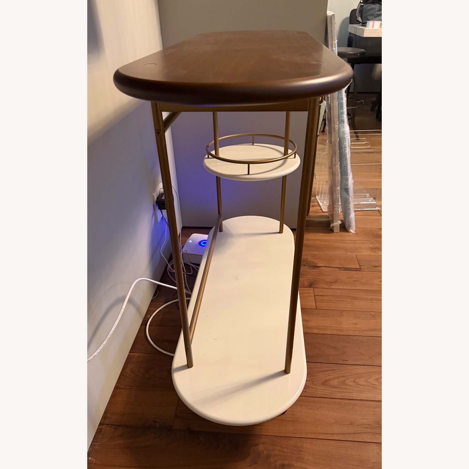 West Elm White Bar Cart - image-3
