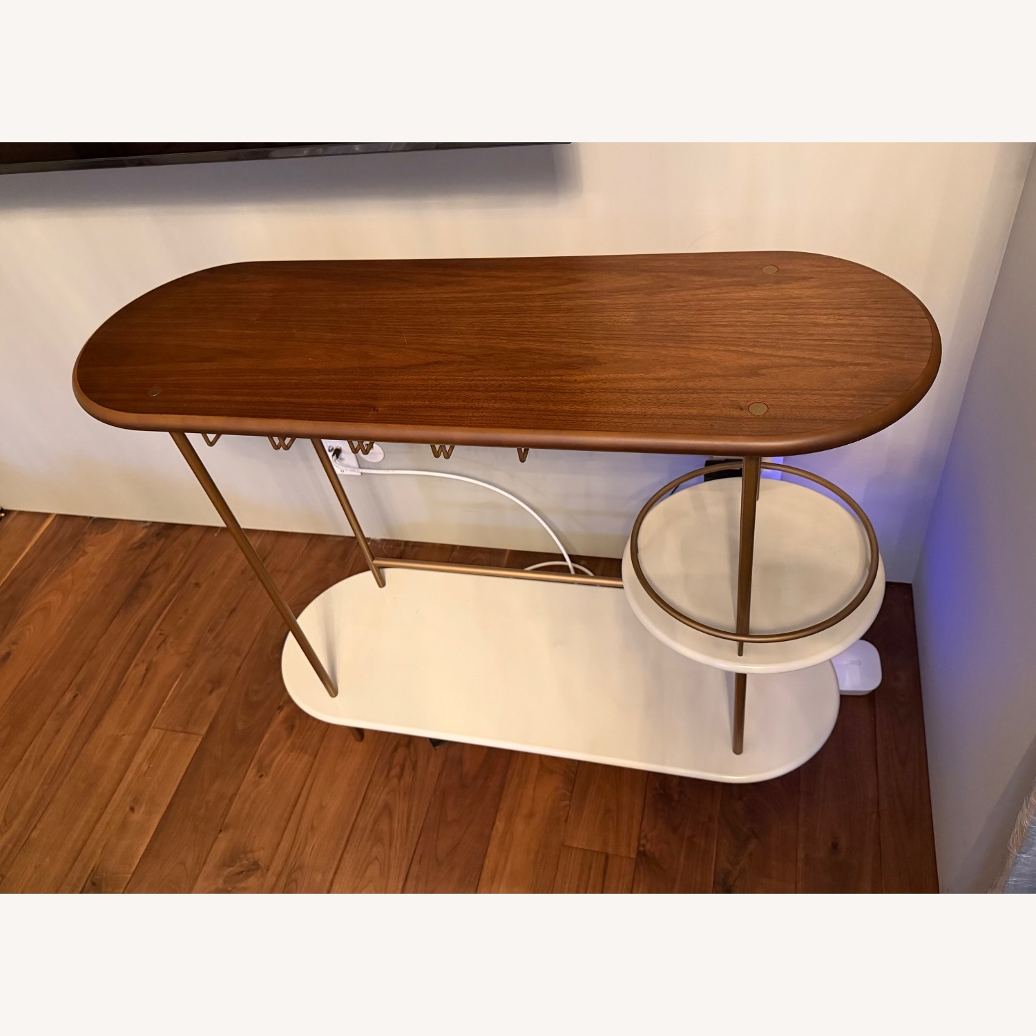 West Elm White Bar Cart - image-4