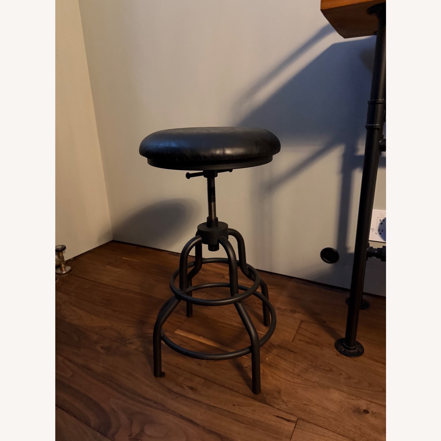 Black Metal & Wood Bar Cart & Stools - image-4