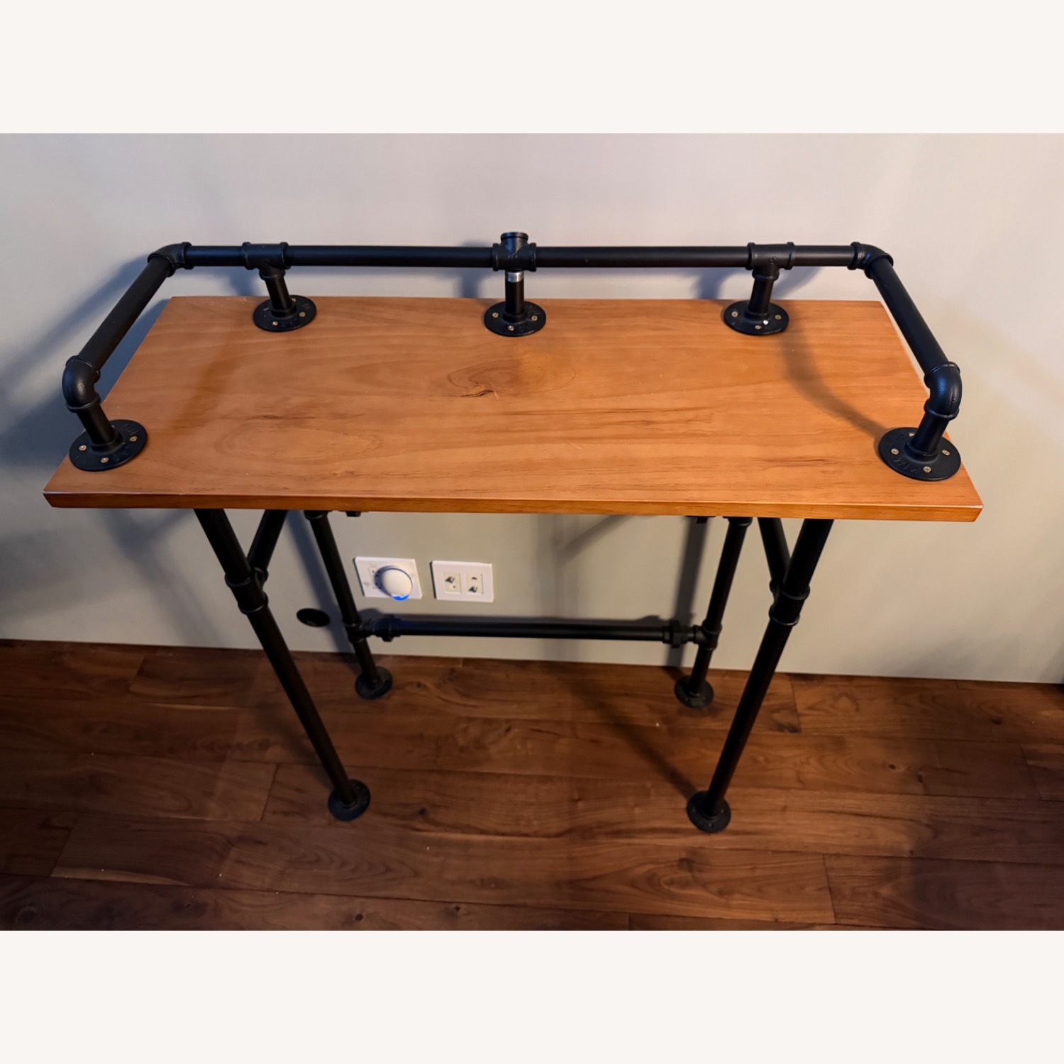 Black Metal & Wood Bar Cart & Stools - image-2