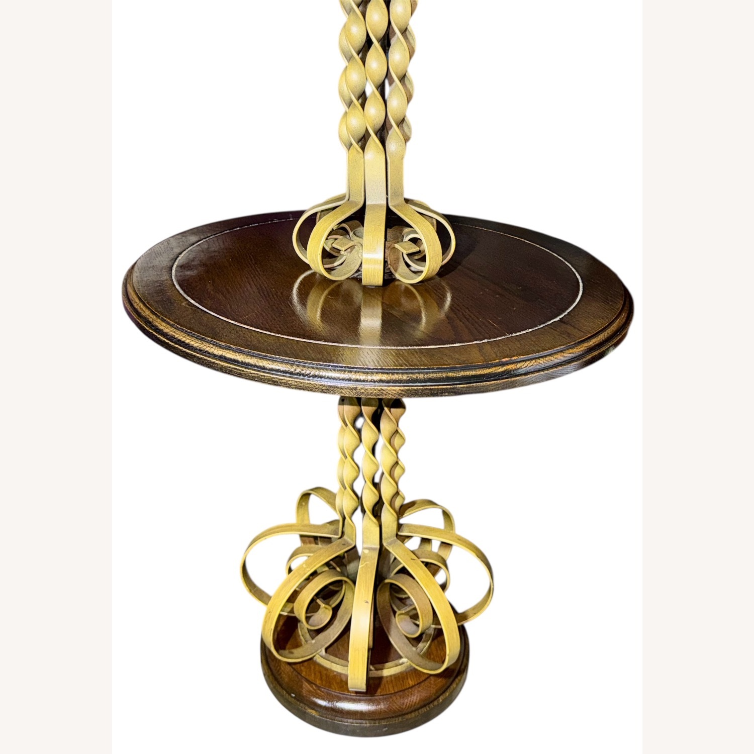 Vintage/Antique Natural Wood Table Lamp - image-8