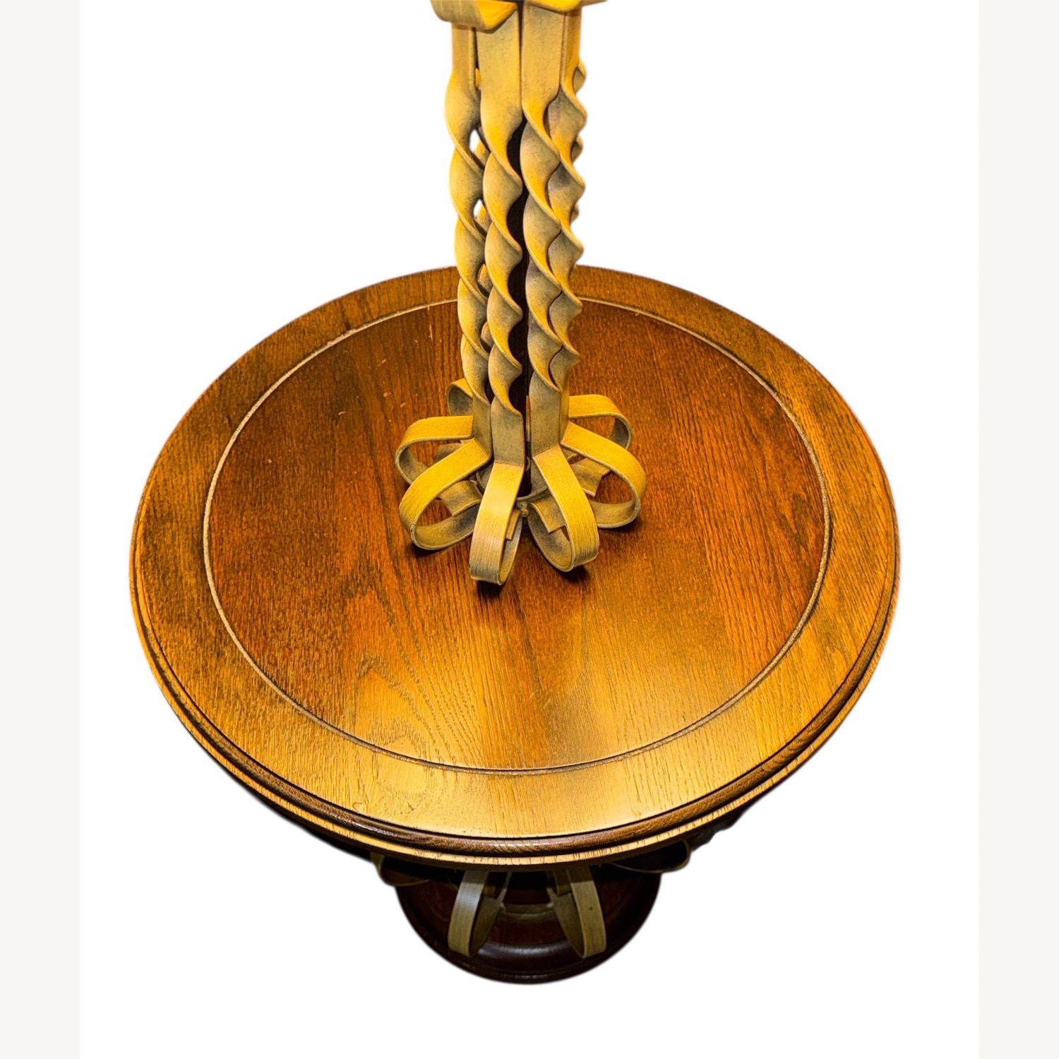 Vintage/Antique Natural Wood Table Lamp - image-19