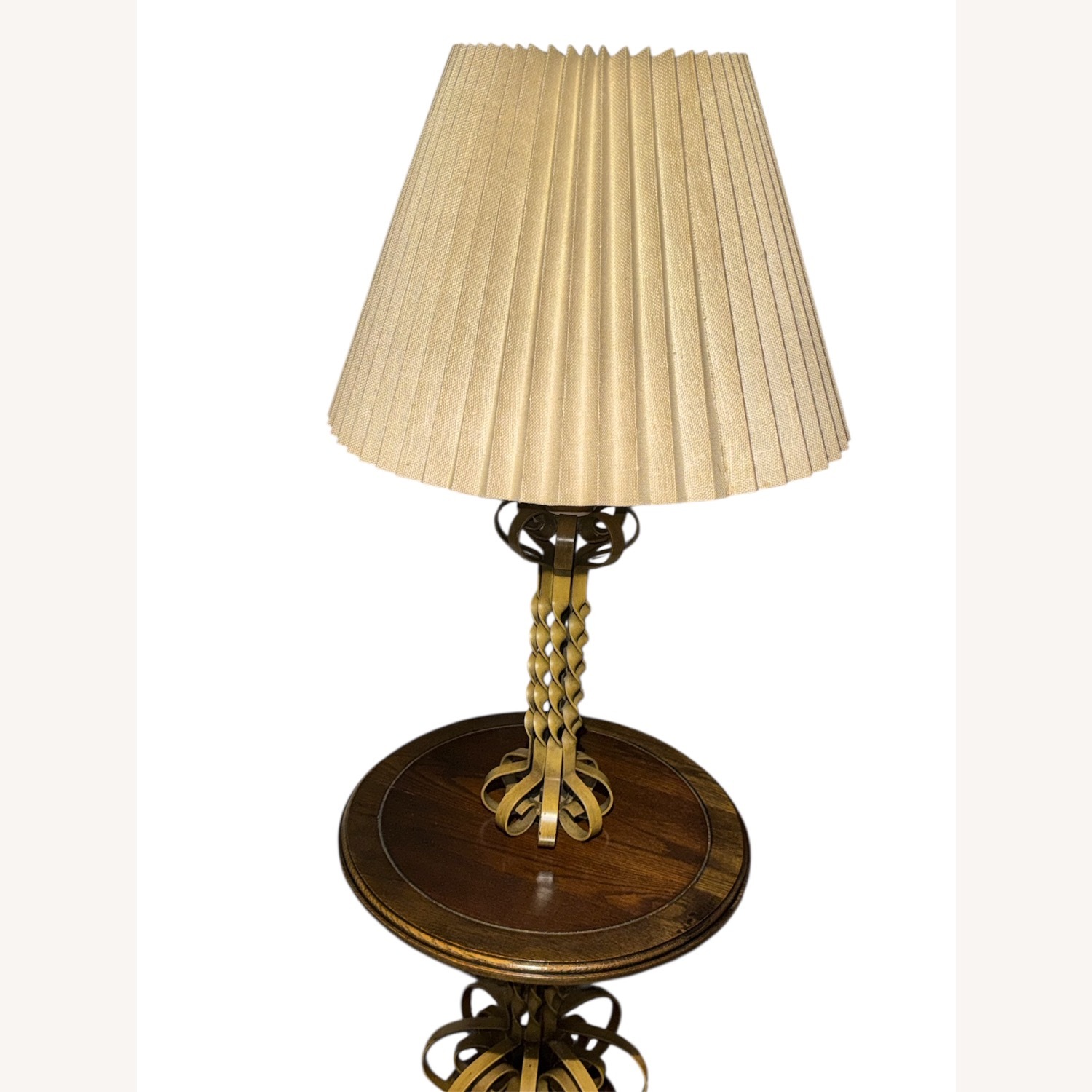 Vintage/Antique Natural Wood Table Lamp - image-16