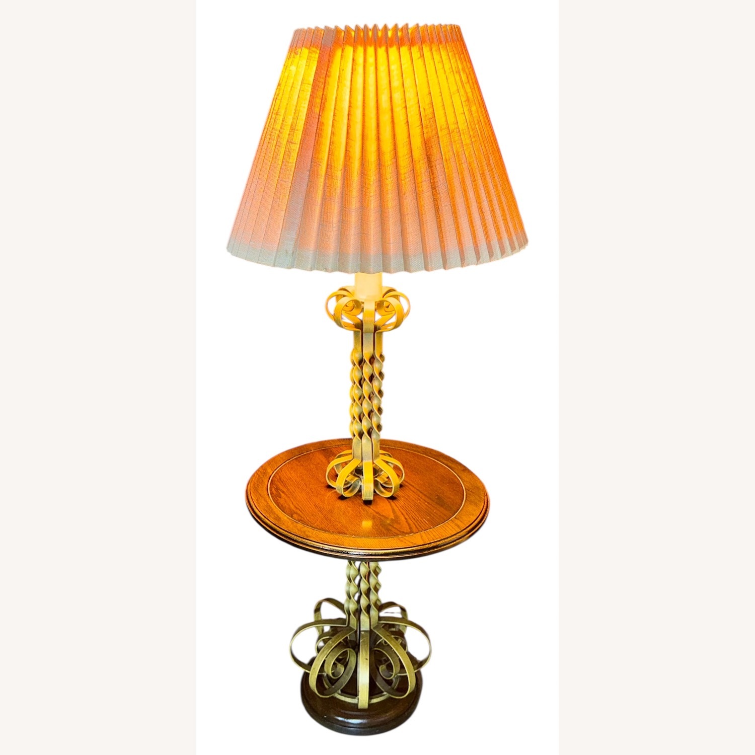 Vintage/Antique Natural Wood Table Lamp - image-7