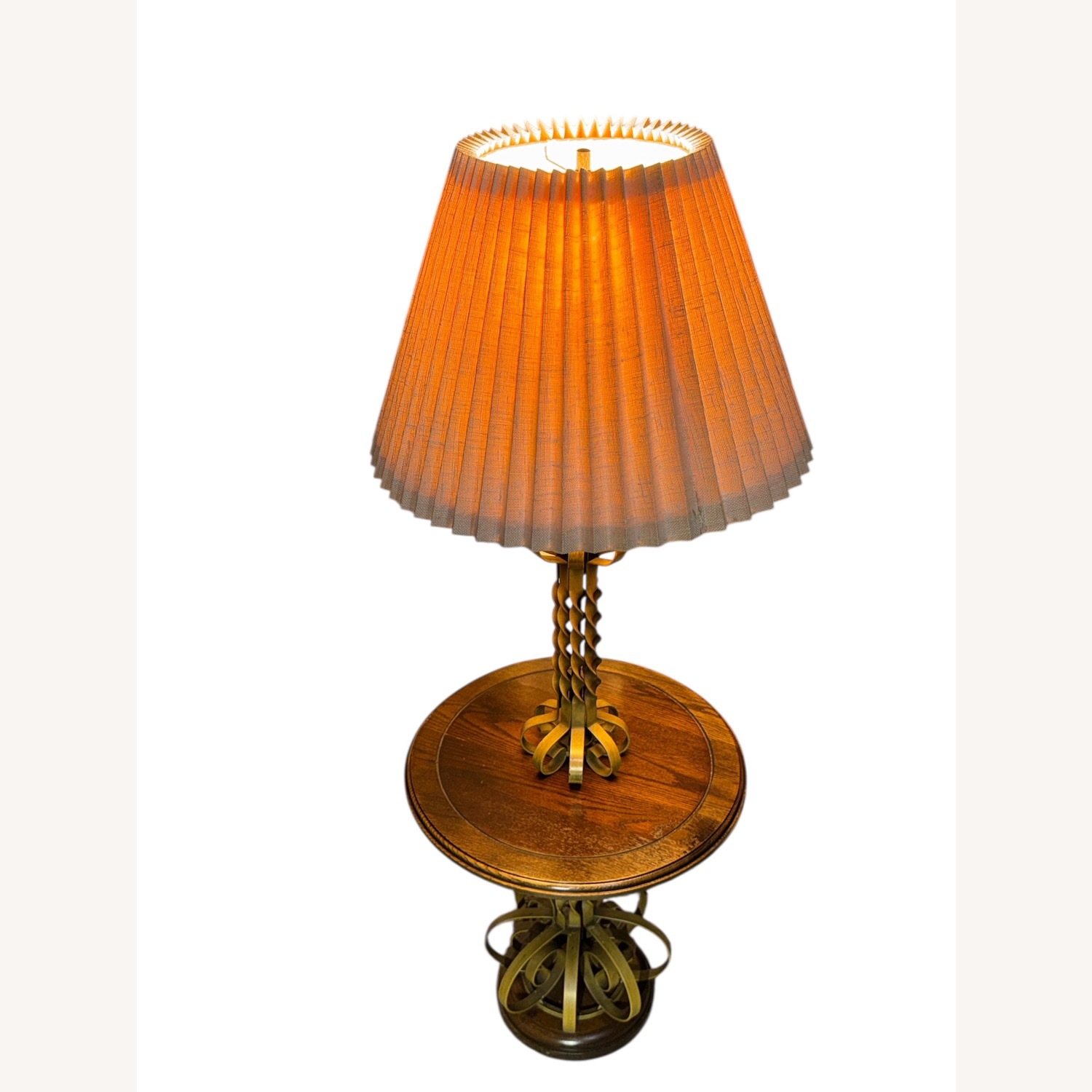 Vintage/Antique Natural Wood Table Lamp - image-5
