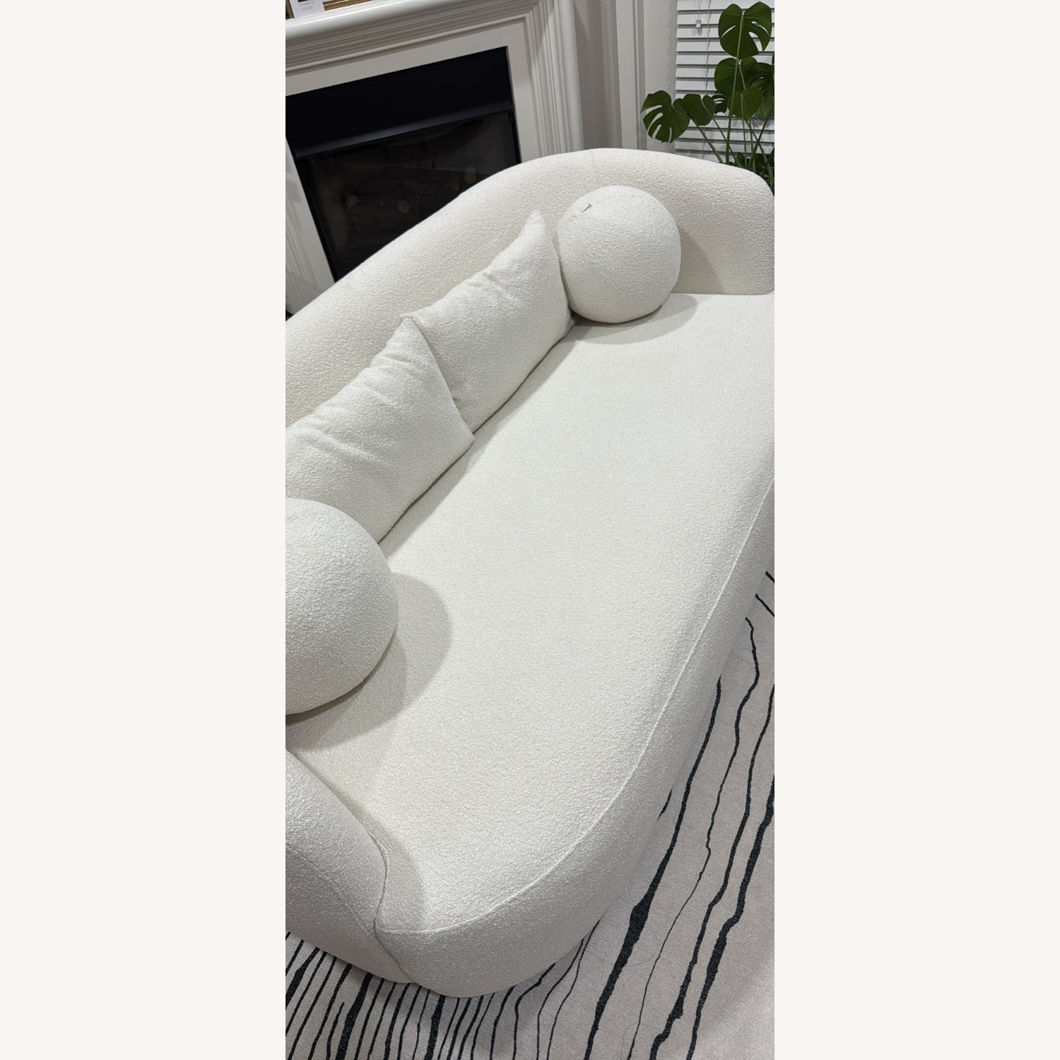 Wade Logan White Boucle Loveseat - image-2