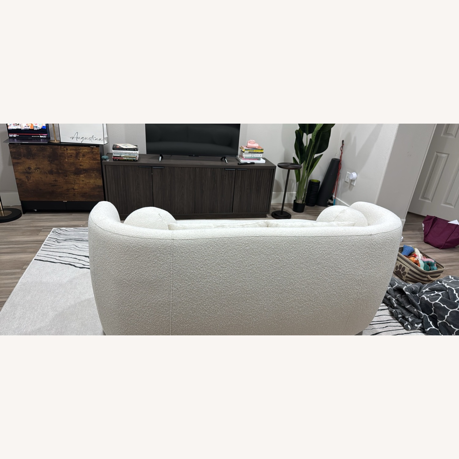 Wade Logan White Boucle Loveseat - image-3