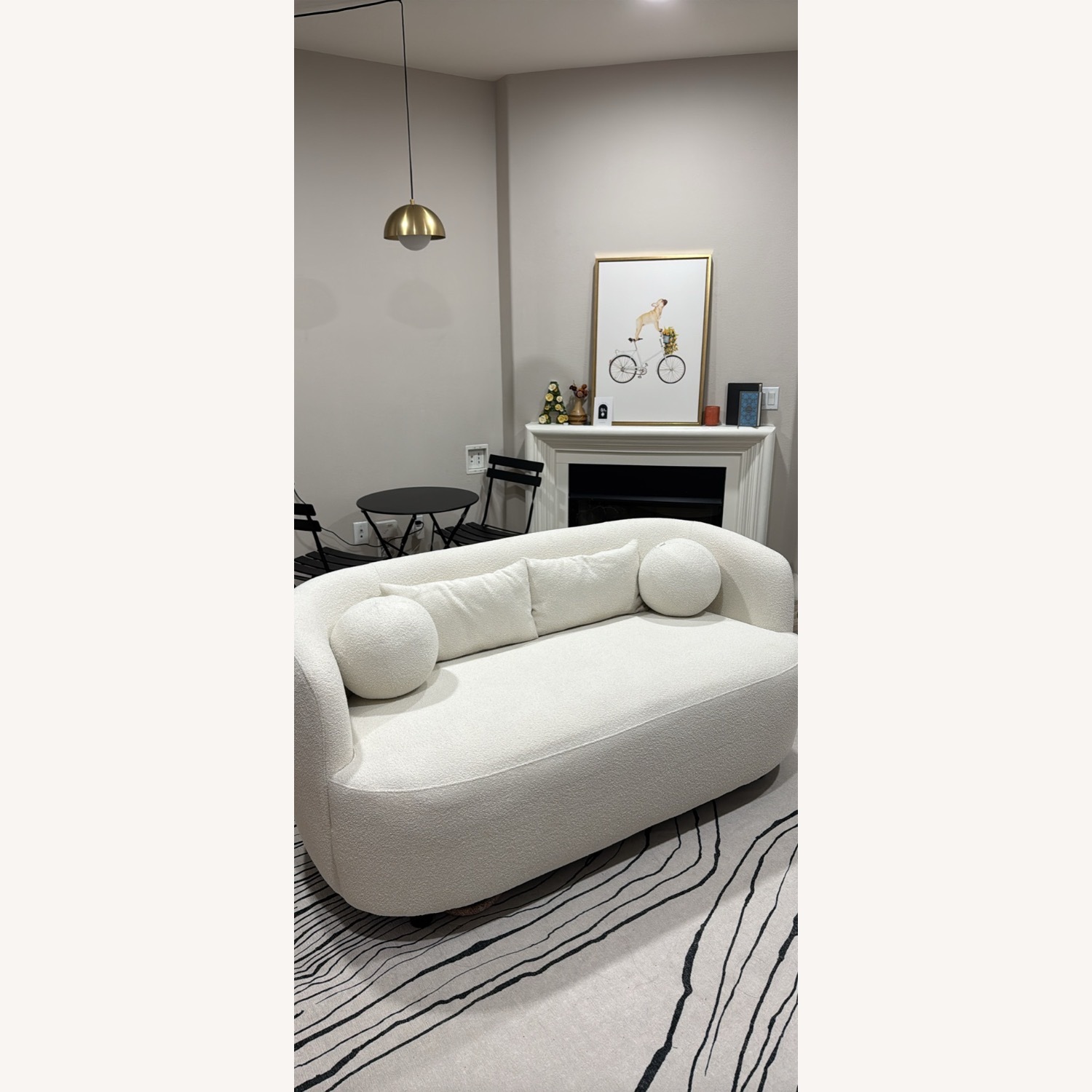 Wade Logan White Boucle Loveseat - image-1