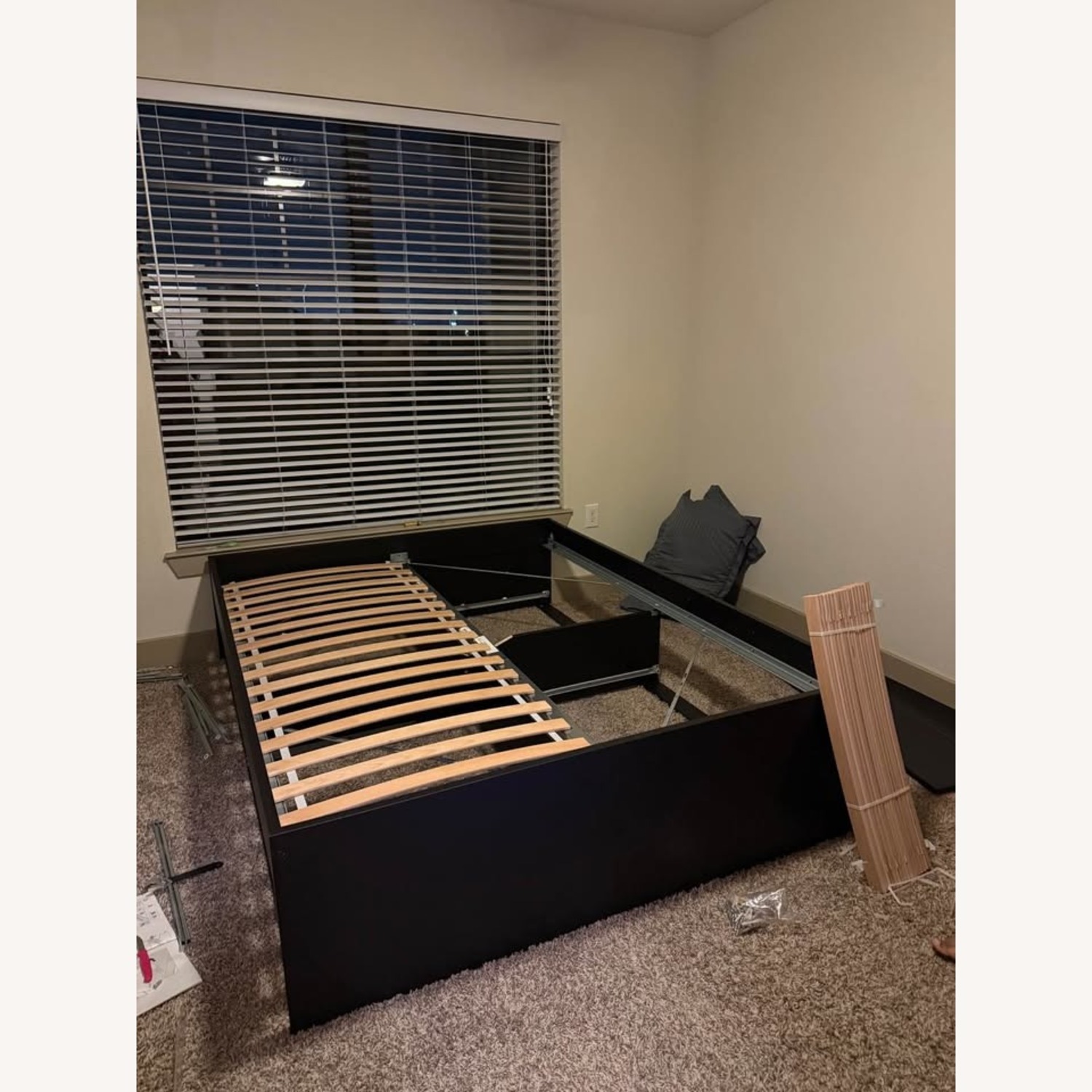 IKEA Black Wood Queen Bed - image-2