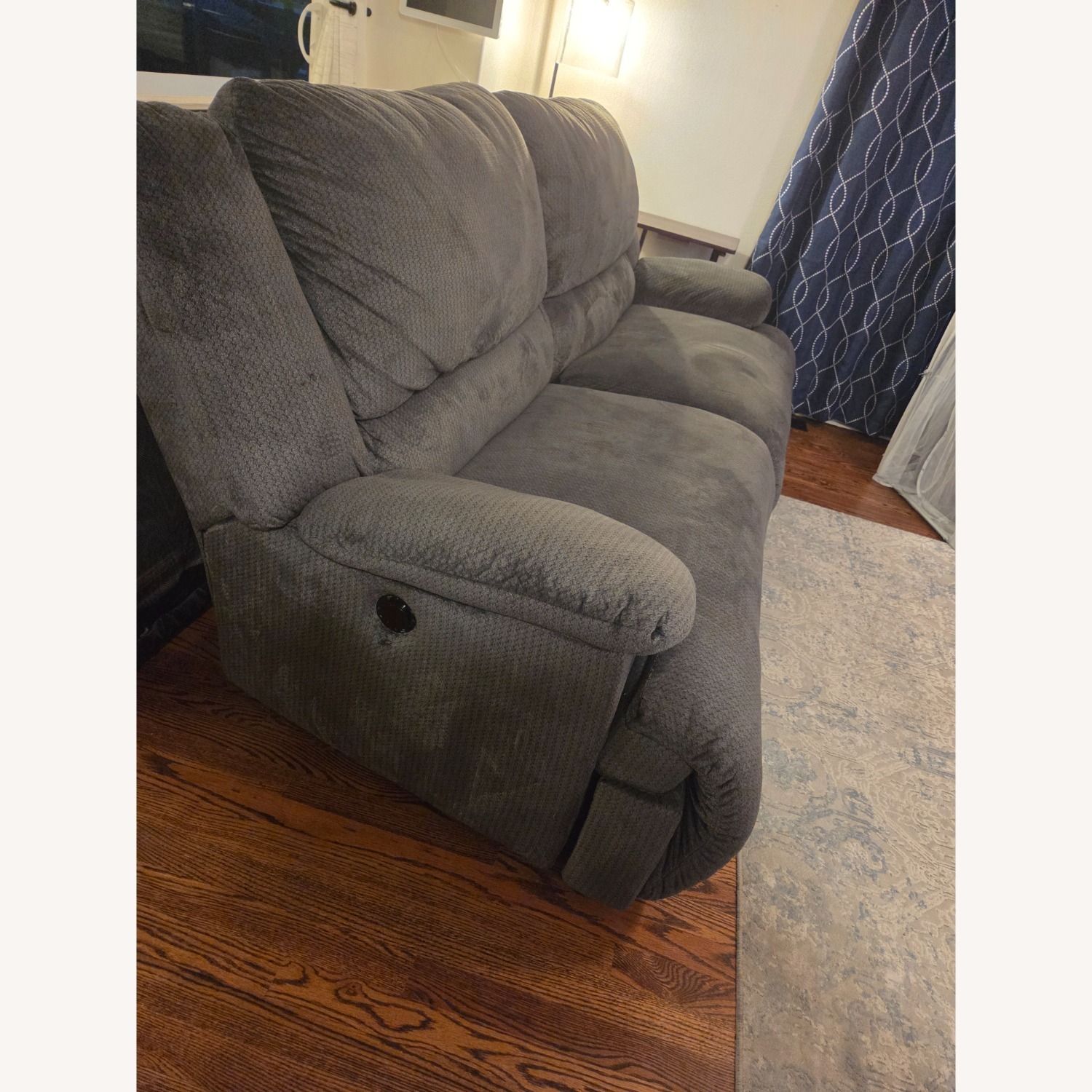 Ashley Furniture Dark Gray Fabric 2 Seater Sofa - image-2