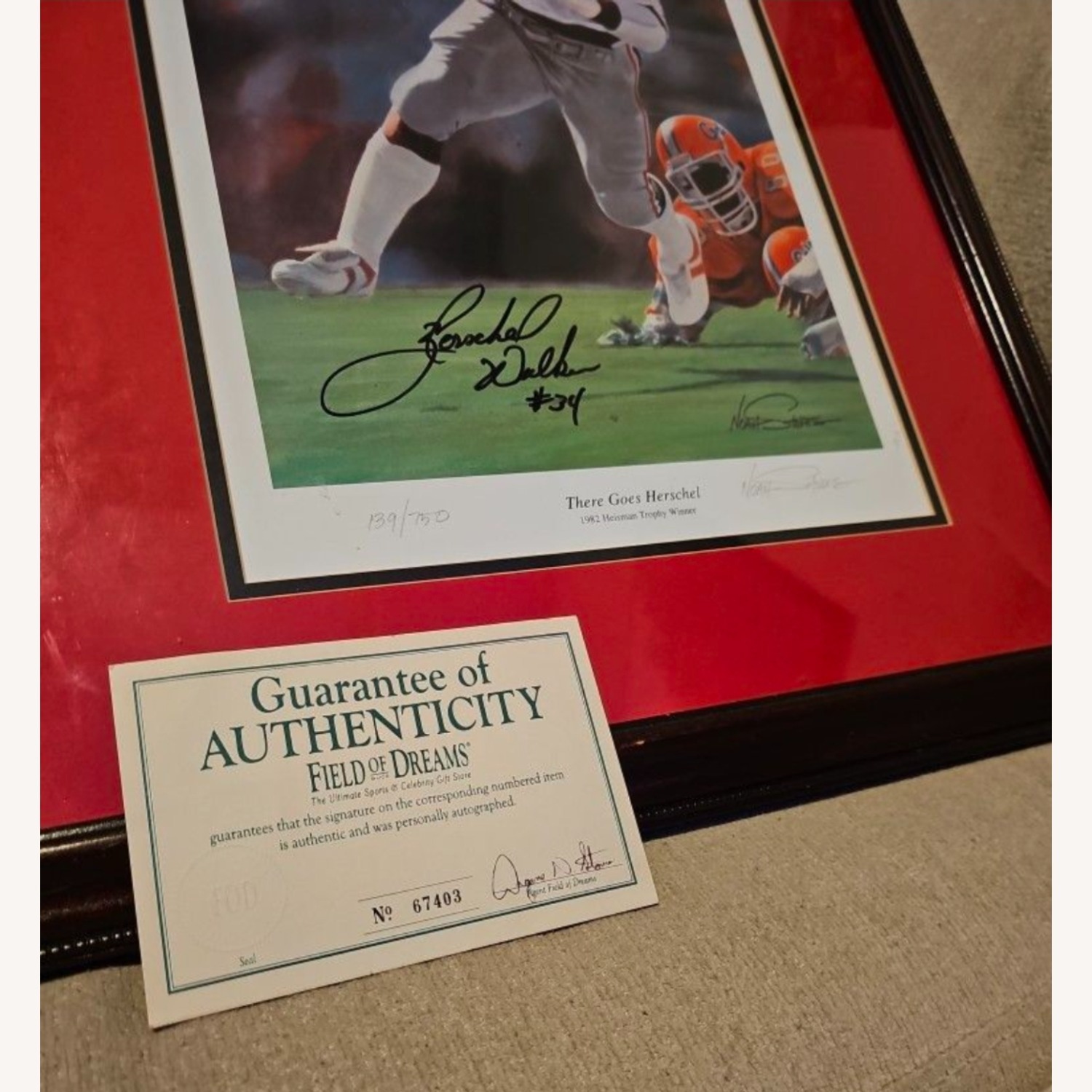 Signed Herschel Walker Heisman Trophy Print - image-1