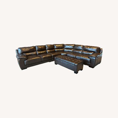 Used Genuine Leather 3 piece Sofa Plus Futon for sale on AptDeco