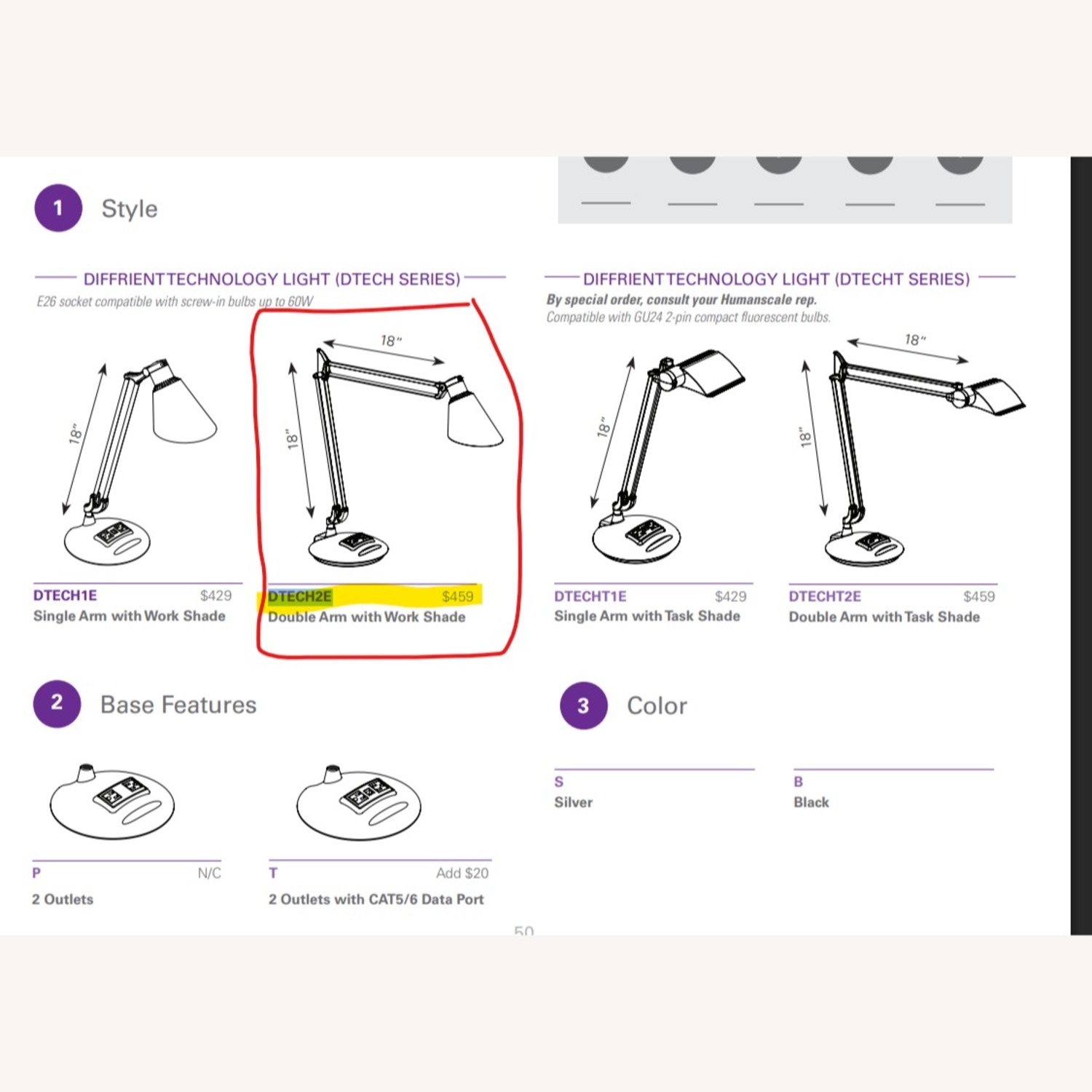 Humanscale Dtech2e Silver Plastic Table Lamp - image-3