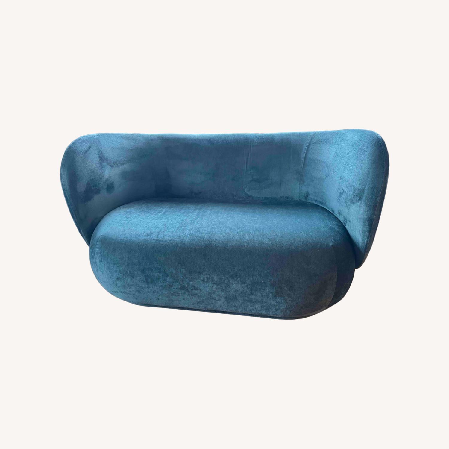Ferm Living Blue Velvet 2 Seater Sofa - image-6