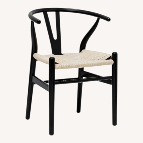 Used Poly and Bark Weave Black Dining Chairs for sale on AptDeco